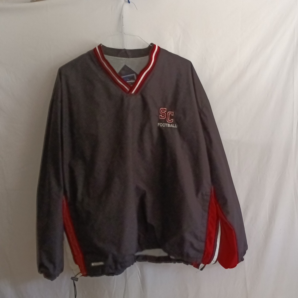 Holloway men's size XL black with red&white sides lined pullover jacket